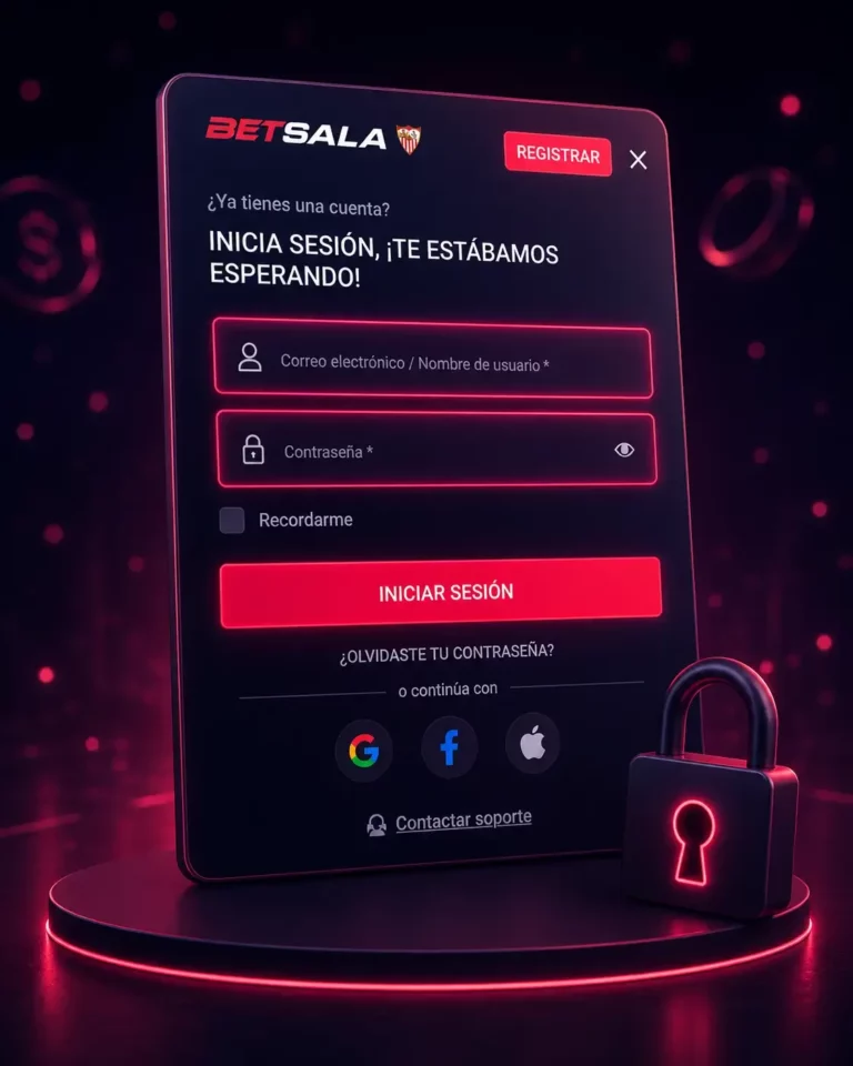 Inicio de sesión en una cuenta registrada de Betsala